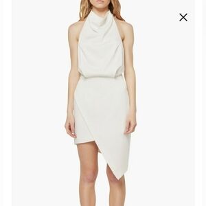 Elliat white cocktail dress (Camo Asymmetric Satin Cocktail Dress)